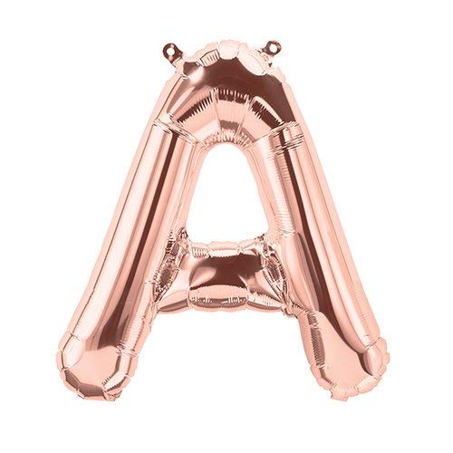 16" Foil Alphabet Balloons- Rose Gold (Letter A) - Funzoop