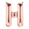 16" Foil Alphabet Balloons- Rose Gold (Letter H) - Funzoop