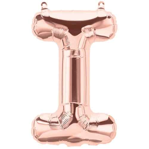16" Foil Alphabet Balloons- Rose Gold (Letter I) - Funzoop