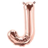 16" Foil Alphabet Balloons- Rose Gold (Letter J) - Funzoop
