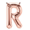 16" Foil Alphabet Balloons- Rose Gold (Letter R) - Funzoop