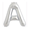 16" Foil Alphabet Balloons- Silver (Letters A) - Funzoop
