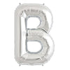 16" Foil Alphabet Balloons- Silver (Letters B) - Funzoop