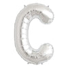 16" Foil Alphabet Balloons- Silver (Letters C) - Funzoop
