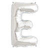 16" Foil Alphabet Balloons- Silver (Letters E) - Funzoop