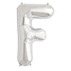 16" Foil Alphabet Balloons- Silver (Letters F) - Funzoop
