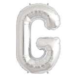 16" Foil Alphabet Balloons- Silver (Letters G) - Funzoop