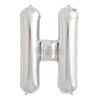 16" Foil Alphabet Balloons- Silver (Letters H) - Funzoop