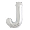 16" Foil Alphabet Balloons- Silver (Letters J) - Funzoop