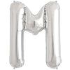 16" Foil Alphabet Balloons- Silver (Letters M) - Funzoop