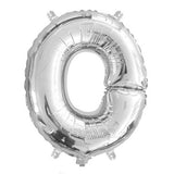 16" Foil Alphabet Balloons- Silver (Letters O) - Funzoop