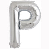 16" Foil Alphabet Balloons- Silver (Letters P) - Funzoop