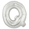 16" Foil Alphabet Balloons- Silver (Letters Q) - Funzoop