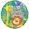 Jungle Friends Birthday Foil Balloon, 18 Inch shown as a product reference for birthday celebrations, with its themed design visible.