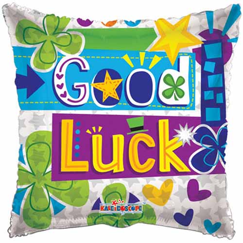 18" Good Luck Square Helium Balloon - Funzoop