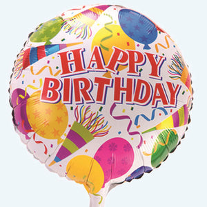 18" Happy Birthday Party Theme Foil Balloon [Helium Inflated]