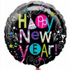 18" Celebrations Black Happy New Year Printed Foil Balloon - Funzoop