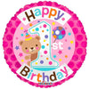 1st Birthday Girl Helium Balloon - Funzoop