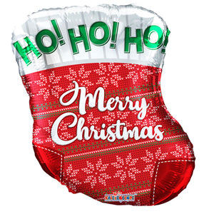 18" Christmas Stocking Foil Balloon [Helium Inflated]