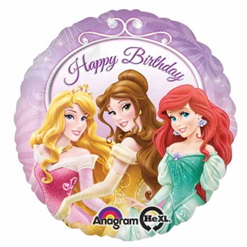 18" Princesses Happy Birthday Balloon - Funzoop