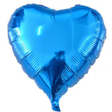18" Heart Shaped Solid Color Foil Balloon (Blue) - Funzoop