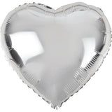 18" Heart Shaped Solid Color Foil Balloon (Silver) - Funzoop