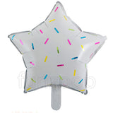 18" Candy Sprinkles Star Shaped Foil Balloon - Funzoop