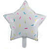 Candy Sprinkles Star Foil Balloon, 18 Inch shown as a product reference for themed parties and celebration displays, with its themed design visible.