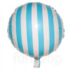 18" Candy Striped Foil Balloon Blue - Funzoop