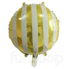 18" Candy Striped Foil Balloon Golden - Funzoop
