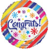 18" Congrats Multi-color Lines Foil Balloon - Funzoop