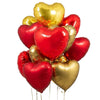 18" Heart Shaped Solid Color Foil Balloon Bunch - Funzoop