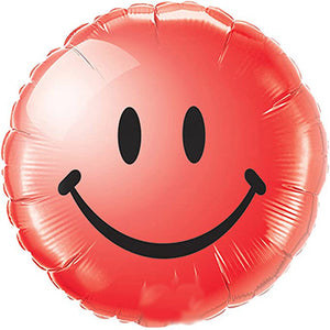 18" Smiley Face Foil Balloons (Golden/ Silver/ Red/ Blue/ Pink) - with Helium Inflated / Uninflated options