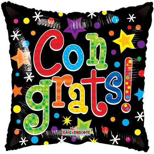 18" Colorful Congrats Gellibean Balloon - Funzoop
