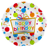 18" Polka Presents Happy Birthday Foil Balloon - Funzoop