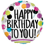 Happy Birthday to You Polka Happy Birthday Foil Balloon - Funzoop