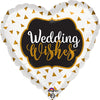 Wedding Wishes Foil Balloons [Helium Inflated] Heart Shaped Golden Confetti - Funzoop The Party Shop