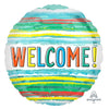 18" WELCOME Watercolor Foil Balloon (Helium Inflated)