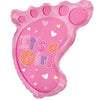 22" Baby Foot Shaped Foil Balloon for New Born Girl Arrival - Funzoop