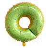 26" Donut Shaped Foil Balloon Green shown as a product reference for food-themed birthdays and playful celebrations and a coordinated party display.