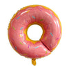 26" Donut Shaped Foil Balloon Pink shown as a product reference for food-themed birthdays and playful celebrations and a coordinated party display.