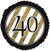 18" Black & Gold Glitter Foil Balloon (40th Milestone) - Funzoop
