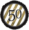 18" Black & Gold Glitter Foil Balloon (50th Milestone) - Funzoop
