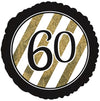 18" Black & Gold Glitter Foil Balloon (60th Milestone) - Funzoop