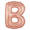40" Large Foil Alphabet Balloons- Rose Gold (Letter B) - Funzoop