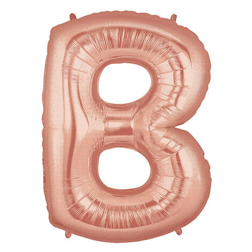 40" Large Foil Alphabet Balloons- Rose Gold (Letter B) - Funzoop