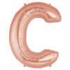 40" Large Foil Alphabet Balloons- Rose Gold (Letter C) - Funzoop