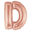40" Large Foil Alphabet Balloons- Rose Gold (Letter D) - Funzoop