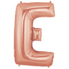 40" Large Foil Alphabet Balloons- Rose Gold (Letter E) - Funzoop
