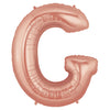 40" Large Foil Alphabet Balloons- Rose Gold (Letter G) - Funzoop